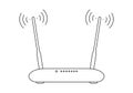 Router outline icon. Wifi or wireless network. Modern internet access concept. Vector illustration. Royalty Free Stock Photo